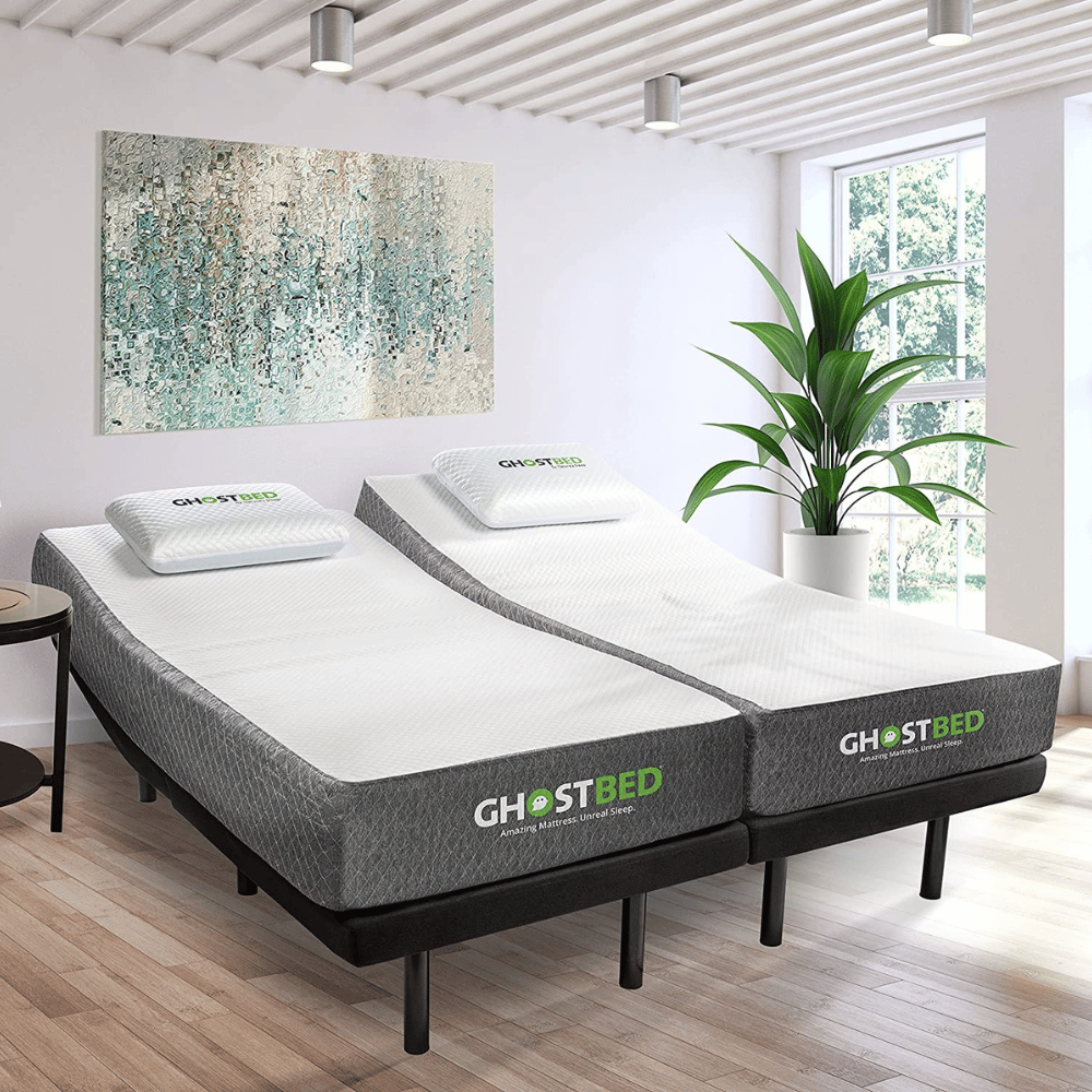 The transition to modern design includes the versatile GhostBed adjustable mattress. (Credit: GhostBed)